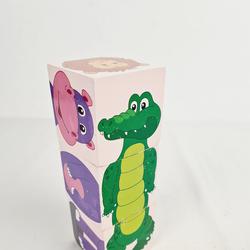 Puzzle cubes - 3 cubes en bois avec animaux - Mini Puzzle - Photo zoomée
