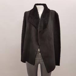 veste gilet noire laine et imitation peau - GRAIN DE MALICE - taille M - Photo 0