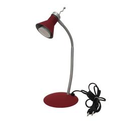 Lampe de bureau en métal argenté et rouge - Photo 1