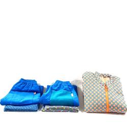  Ensemble 2 pantalons et et veste bleu orange et gris - Petit pan 8 ans - Photo 1