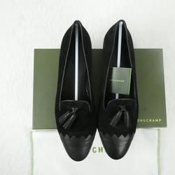 Mocassins Longchamp noirs en daim dans leur boîte - Pointure 41 - Photo 1