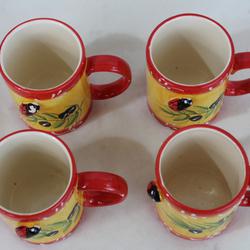 Ensemble de 4 Mugs en céramique peint à la main - Photo 1