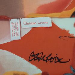 Foulard Carré tour de cou Christian Lacroix en soie 65,5 x 67,5 cm - Photo 1