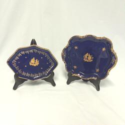 2 vide-poches vintage - bleu de four - Porcelaine de Limoges - Photo 0