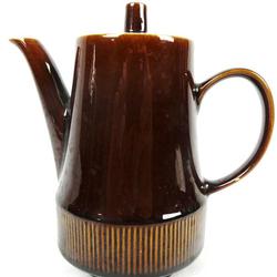Théière ceramique émaillée marron vintage - Photo 0
