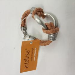 Bracelet métal et simili cuir branché - Photo 0