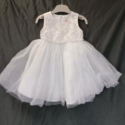 Robe de cérémonie pour petite fille 18 mois, couleur blanche perlé  - Photo 0