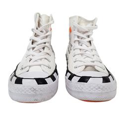 Converse x Off-White P 38 Baskets sneakers Chaussures montantes unisexe en toile blanche - Photo 1