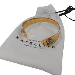 Bracelet manchette Satellite bijou Jonc ouvert en métal doré et turquoise - Photo 0