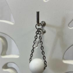 Boucles d'oreilles en perles en silicone et chaine recyclée  - Photo 1