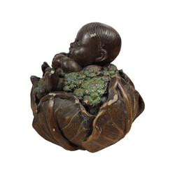 Sculpture bébé dans un choux de Yourin Artion signée et numérotée 076  - Photo 1