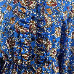 Robe bleu coupe droite longue à fleurs - Le printemps - S - Photo 1