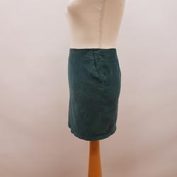 Mini Jupe en velours vert milleraies - MONOPRIX - Taille 36 - Photo 1