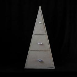 Petit meuble "Triangle" en carton recouvert de papier recyclé naturel - TRËMA  - Photo 0