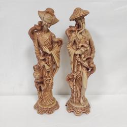 Statuettes couple d'asiatique en résine  - Photo 0