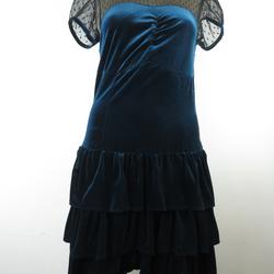 Robe - Manches courtes - Mina - Coupe taille basse - Volants au bas de la robe - 38 - Photo zoomée