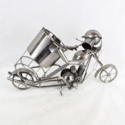 Moto Porte bouteille décoratif en métal inoxydable - Photo 0