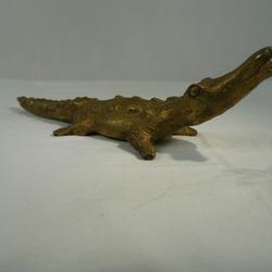 crocodile en bronze doré, 23cm de long 5cm de haut et 7cm de large - Photo 0