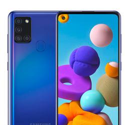 Samsung Galaxy A21s - 32 Go - Bon état - Bleu - Photo zoomée
