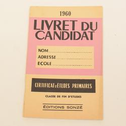 Duo de livrets du candidat épreuves du certificat d'études de 1959 et 1960 - Photo 1