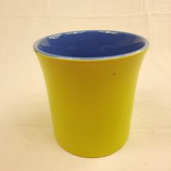 3 mugs sympa en faience vert anis et intérieur bleu - Photo 1