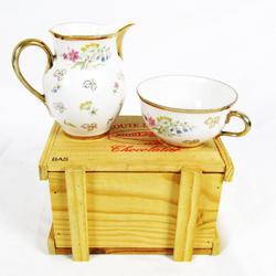 Richard Ginori : tasse à thé et son pot à lait assorti en porcelaine "D8" et "C8" - Photo 0
