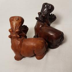 Deux statuettes Hippopotames - Photo 1