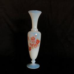 Vase en opaline et décor floral - Photo 0
