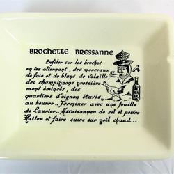 Art Déco vintage 1950 - cinq plateaux de service rectangulaire en céramique vintage pour brochettes fait main. Fabriqué en France par GIEN.  - Photo 0