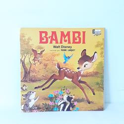 ALBUM Livre disque BAMBI Walt Disney 1969 par PIERRE LARQUEY en vinyle 33t - Photo 0