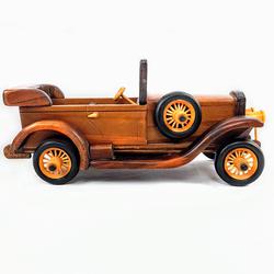 Voiture miniature en bois effet vintage - Photo 0