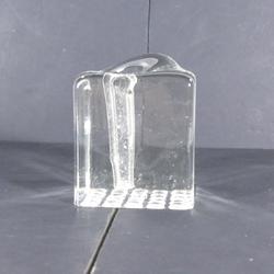 Soliflore carré 'glaçon' en verre épais - Années 60 - Photo 1