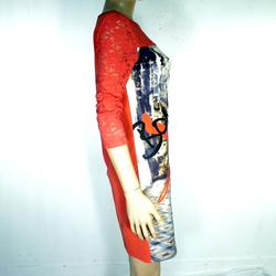Robe Rose Saumon Imprimé Taille Estimée M - Photo 1