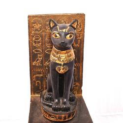 Statuette vintage de chat déesse égyptien Bastet  - Photo zoomée