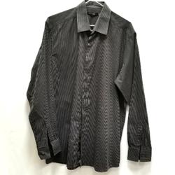 Chemise à manches longues - Pierre Cardin - taille 41 - à rayures - gris anthracite et marron - regularfit - Photo 0