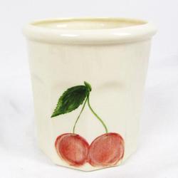 Poterie Vallauris Pot de cuisine céramique motif "cerise" - Photo 1