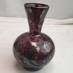 Vase en verre violet 14cm - Photo 0