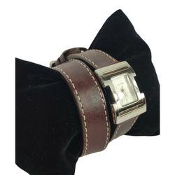 Montre femme Louis PION - long bracelet en cuir marron - Photo 1