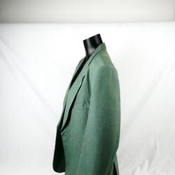 Blazer veste vintage vert pastel à carreaux mixte - Taille 42 ( XL) - Photo 1