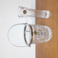 Ensemble seau à glaçon avec pince et petit vase en cristal d'Arques France - Photo 0