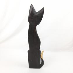 Statuette de chat en bois - Photo 1