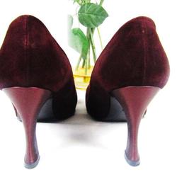 Chaussures à talons cuir Christopher Hartier rouge bordeaux - Pointure 35 - Photo 1