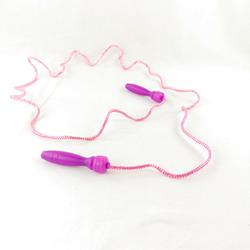 Corde à sauter rose avec embouts en plastique violets - Photo 0