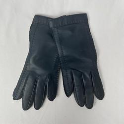 Paire de gants femme, cuir, bleu foncé - Photo 0