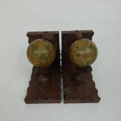 2 Globe Terrestre En Bois Vintage - Photo 0