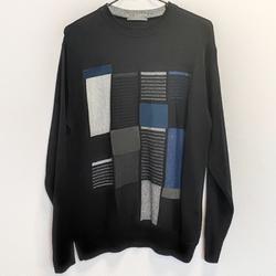 Pull noir partiellement en laine "Massimo Boni" - XL - Homme - Photo 0