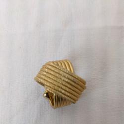 Attache anneau passe foulard en métal doré - style vintage - Photo 0