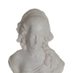 Sculpture Buste De Femme Vintage Blanc En Résine  - Photo 1