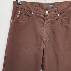 Pantalon peau de pêche marron "Armani Jeans" - 46 - Homme - Photo 1