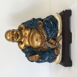 Statuet Bouddha Rieur Chine Atelier Shiwan  - Photo 0
